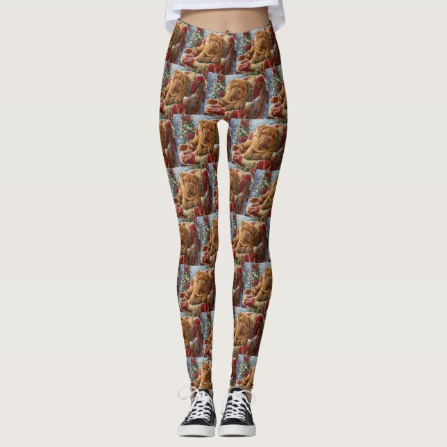 Leggings Perro Shar Pei Navidad Festiva (Anverso)