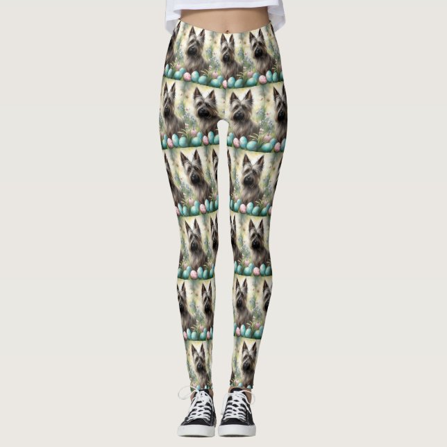 Leggings Perro Skye Terrier con festividad de huevos de Pas (Anverso)