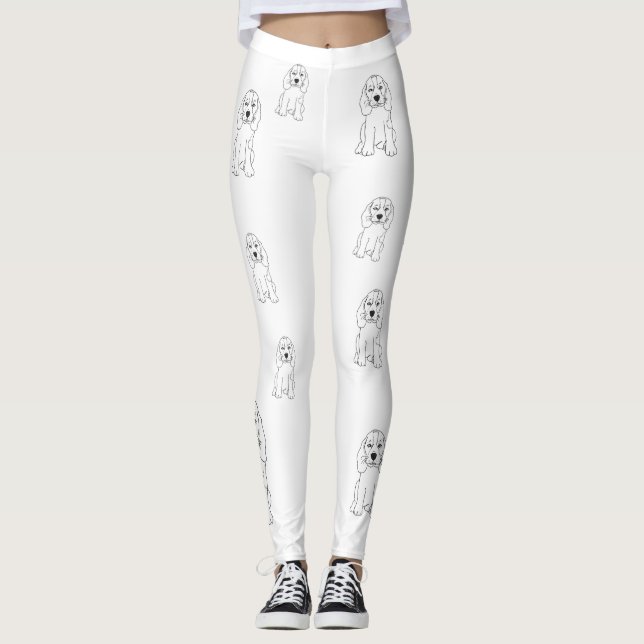 Leggings Perro somnoliento, dibujo lineal (Anverso)