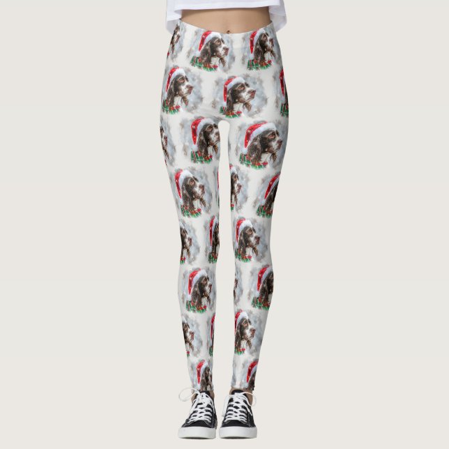 Leggings Perro Springer Spaniel Navidad Festiva (Anverso)