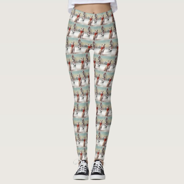Leggings Perro Staffordshire en Estados Unidos en Navidades (Anverso)