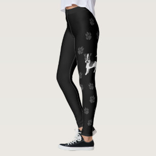 Leggings Perro Terrier Jack Russell de Pelo Rudo Negro y Pa