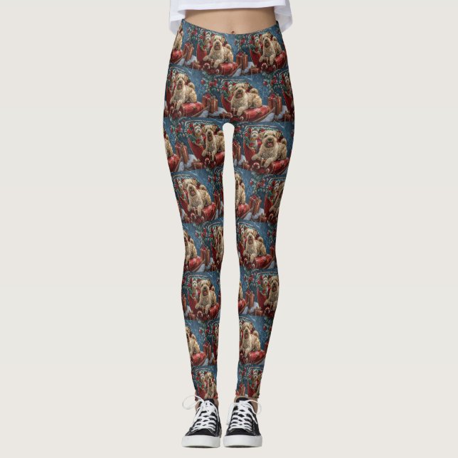 Leggings Perro Terrier Trigo Navidad Festiva (Anverso)