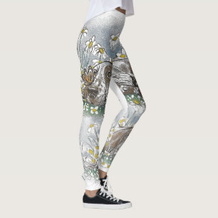 Leggings Perro tirado en un campo de flores