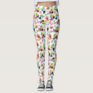 Leggings Perros coloridos, loros tropicales, aves, flores