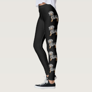 Leggings Perros Dachshund de Pelo Corto Negro y Caoba Motea