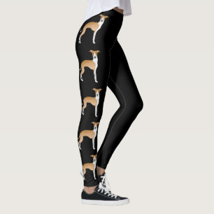 Leggings Perros De Caricatura De Gris De Amanecer Y Blanco 