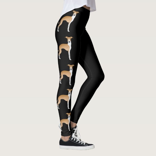 Leggings Perros De Caricatura De Gris De Amanecer Y Blanco  (Derecha)
