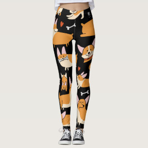 Leggings Perros De Corgi, Un Fondo Agradable.
