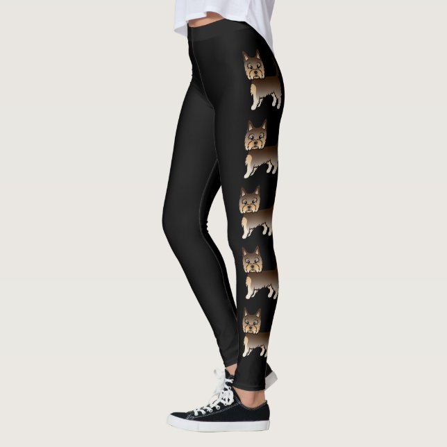 Leggings Perros de dibujos animados de Chocolate Yorkshire  (Izquierda)