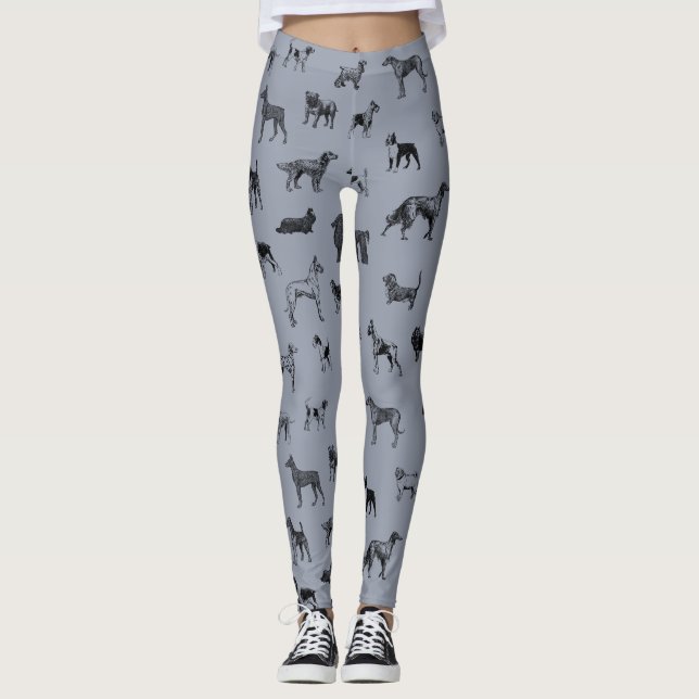 Leggings Perros del vintage (negro) (Anverso)