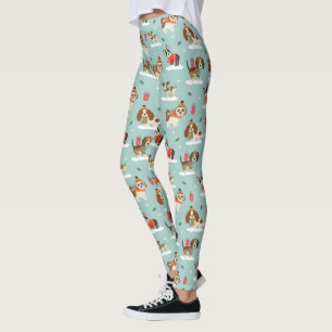 Leggings Perros navidades en un acogedor patrón de escarmen