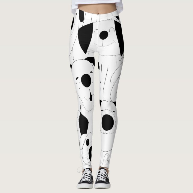 Leggings Perros pequeños: personalizado blanco y negro. (Anverso)