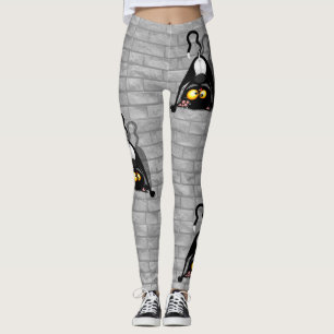 Leggings Personaje de dibujos animados divertido gato al re