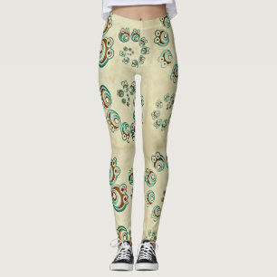 Leggings Personaje de oso en espiral de dibujos animados