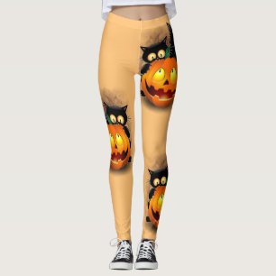 Leggings Personaje divertido de Halloween mordiendo una cal