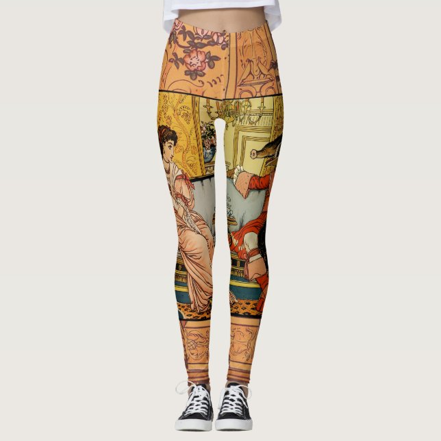 Leggings Personajes de cuento de hadas clásicas de la besti (Anverso)