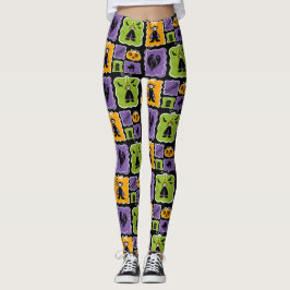 Leggings Personajes de Halloween, vampiros y brujas