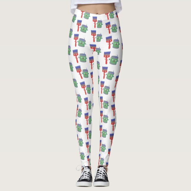 Leggings Personajes de pincel y dibujos animados (Anverso)