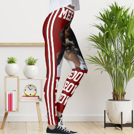 Leggings Personalice a la Mascota Cat Mom Cute Deep Red Whi