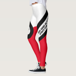 Leggings Personalice blanco/el negro/las polainas rojas