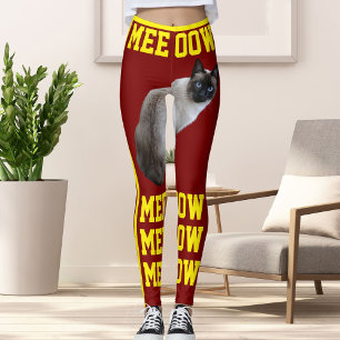 Leggings Personalice la foto amarilla roja de la madre del 