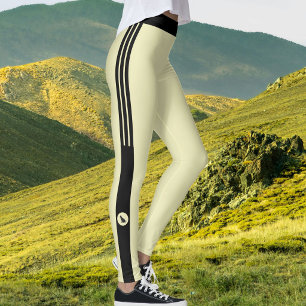 Leggings Personaliza Mamá de Mascota Rayas Negras Suave Cre