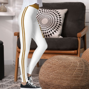 Leggings Personaliza Nombre Cita Activa Mujeres Yoga a Raya