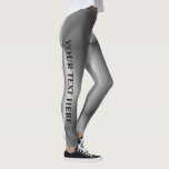 Leggings Personalizable Texto Nombre Mujer moderna Aspecto<br><div class="desc">Personalizable Nombre de texto Imagen Logotipo Moderno Elegante Plantilla Silencio Aspecto Plata Leggings.</div>