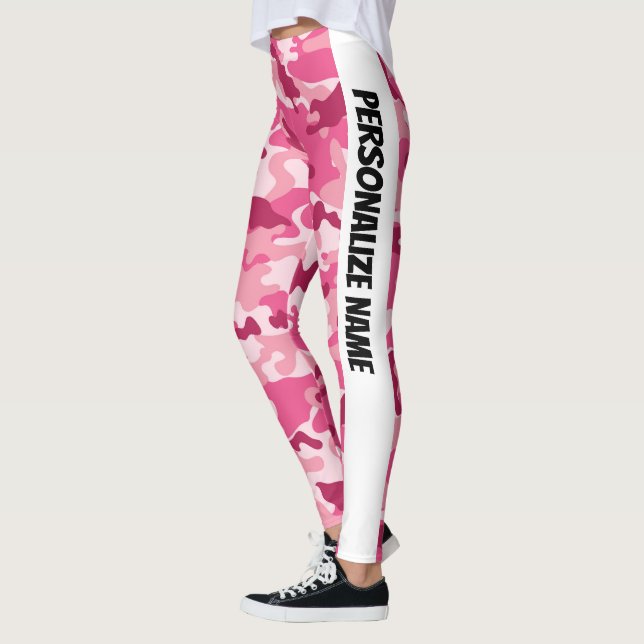 Leggings PERSONALIZACIÓN DE camuflaje rosa suave (Izquierda)