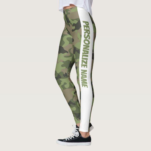 Leggings PERSONALIZACIÓN DE camuflaje verde de poca luz (Izquierda)