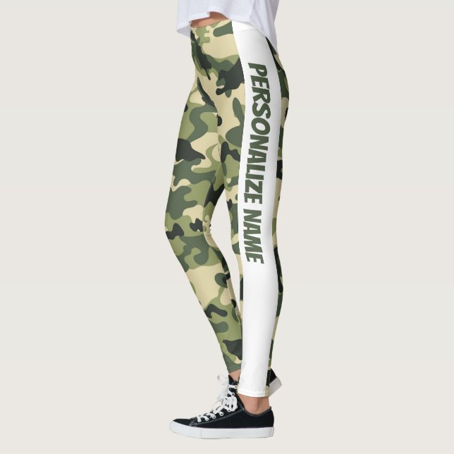 Leggings PERSONALIZACIÓN DE camuflaje verde lindo (Izquierda)