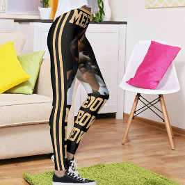 Leggings Personalización de la foto de la pluma de gato Mas