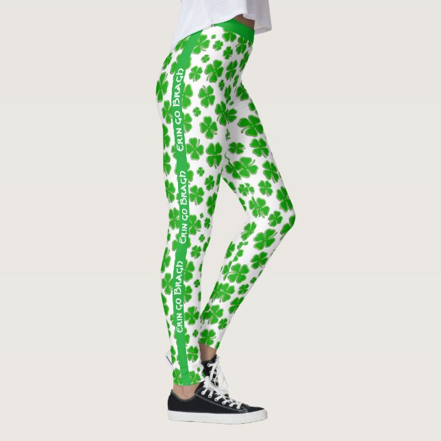 Leggings Personalización: Erin go Bragh Shamrock de St Patr (Derecha)