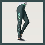Leggings personalizadas para DJ DJane<br><div class="desc">Hermosa leyenda personalizado con la palabra "DJ" y un texto de nombre de personalizable en un suave tono azul verde azulado sobre un fondo degradado de negro. Equipo único pero hermoso para DJs / DJanes. El texto es personalizable.</div>