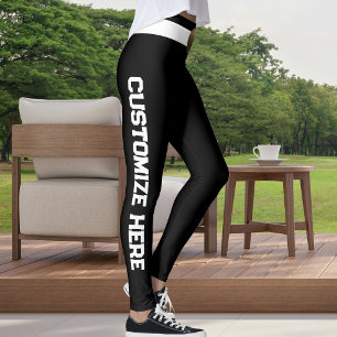 Leggings Personalizado Blanco Negro Amante de Gatos Persona