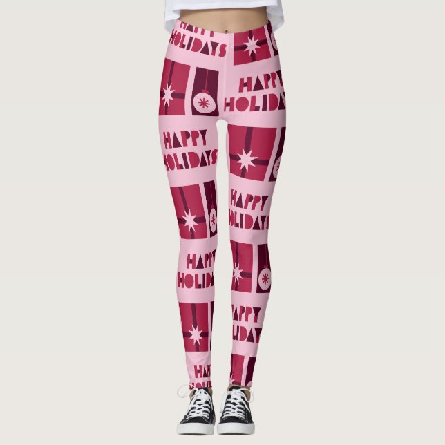Leggings Personalizado con la marca de rojo rosado oscuro r (Anverso)