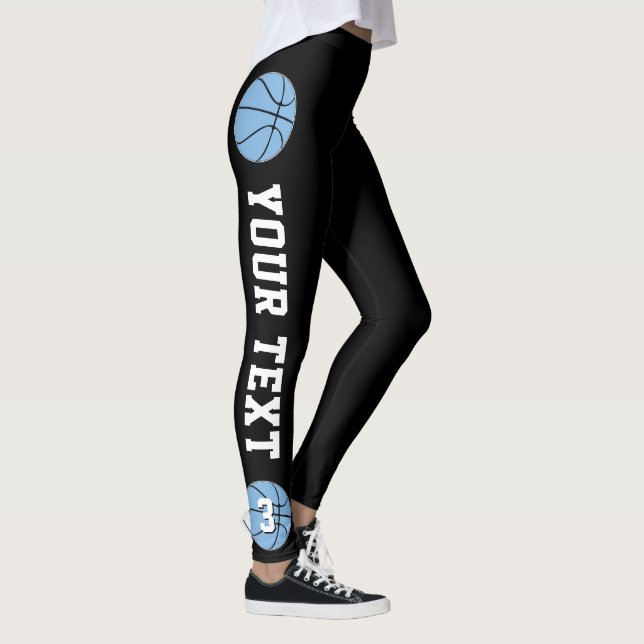 Leggings Personalizado de baloncesto azul claro Carolina Te (Derecha)