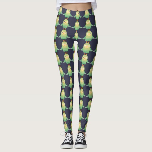Leggings Personalizado de búho verde (Anverso)