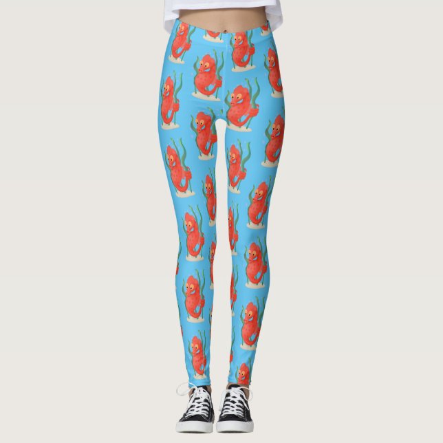 Leggings Personalizado de caballitos de mar de pepino (Anverso)