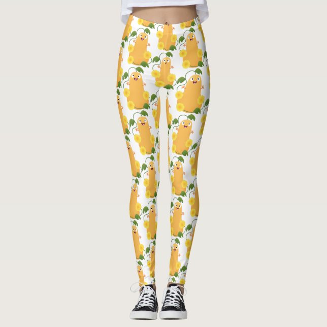 Leggings Personalizado de calabaza de calabaza de marihuana (Anverso)