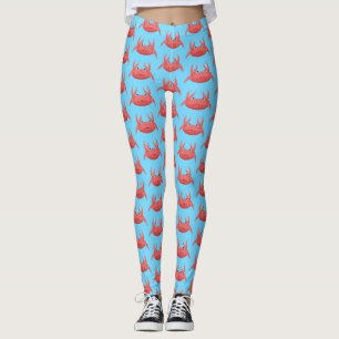 Leggings Personalizado de cangrejo rojo lindo ilustracion
