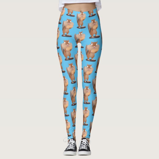 Leggings Personalizado de chipmunk de grandes mejillas grac (Anverso)