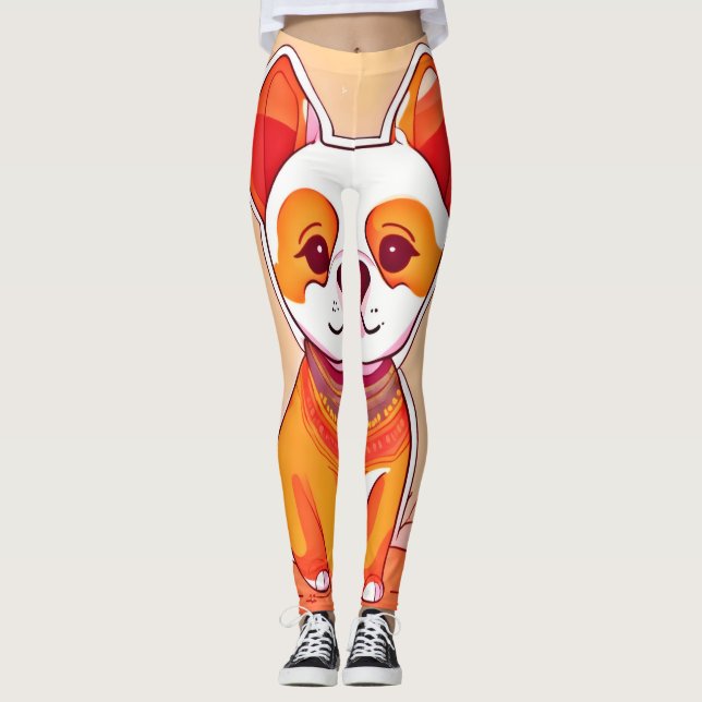 Leggings Personalizado de Cute Corgi (Anverso)