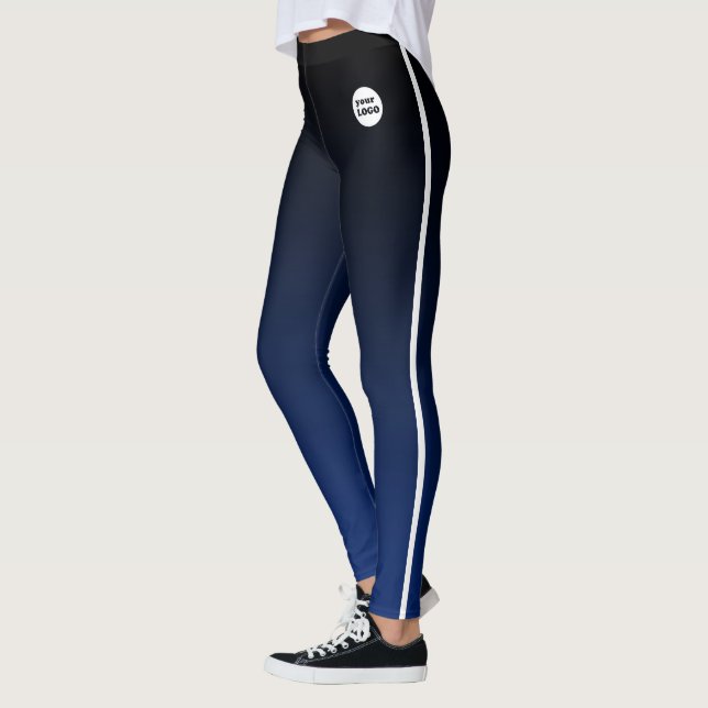 Leggings Personalizado de degradado azul negro naranja (Izquierda)