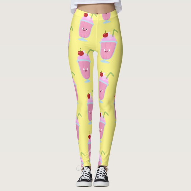 Leggings Personalizado de helados de fresa de fresa (Anverso)