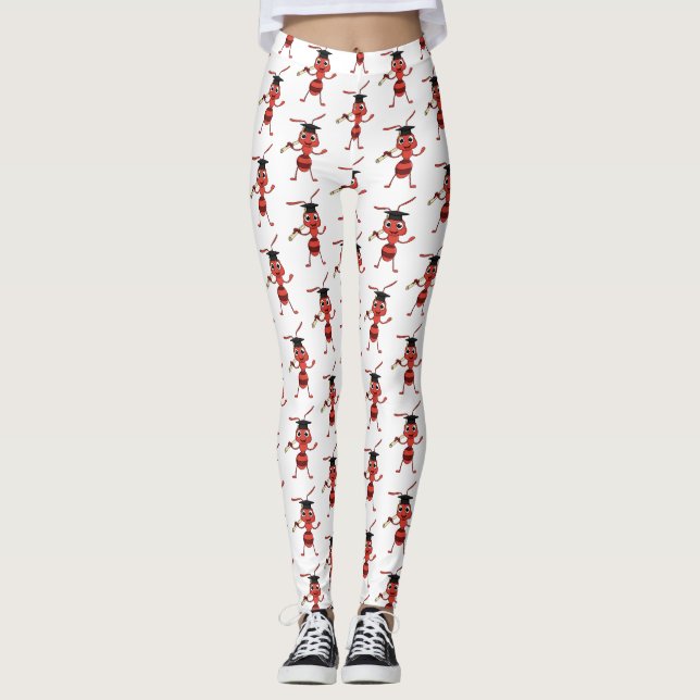 Leggings Personalizado de hormiga roja feliz (Anverso)