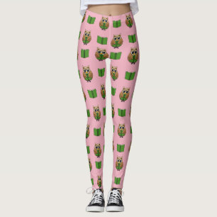 Leggings Personalizado de libros de lectura de Lechuza de B