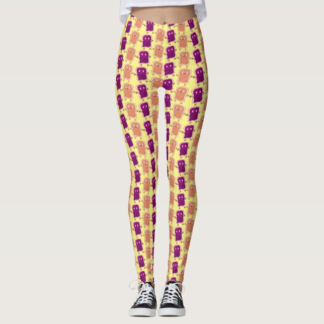 Leggings Personalizado de mantequilla de cacahuate y sandwi (Anverso)