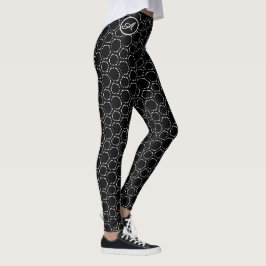 Leggings Personalizado de monograma personalizado B&W